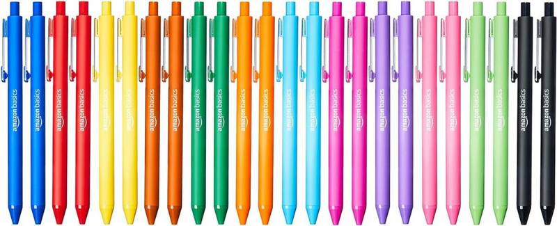 ボールペン アソート(12本) Amazonベーシック ボールペン カラーセット 12色アソート×2本セット 計24本