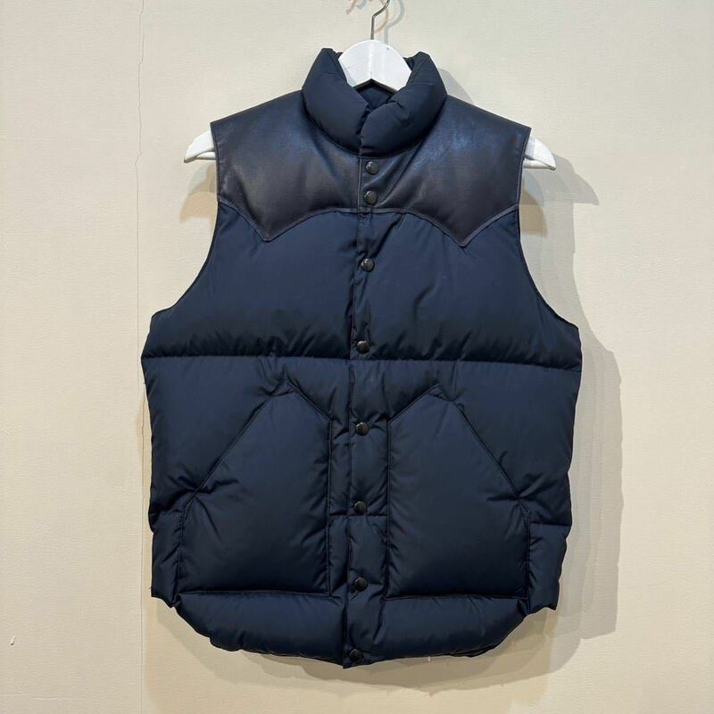 Rocky Mountain Featherbed Down Vest ロッキーマウンテン フェザーベッド ナイロン ダウン ベスト レザー ヨーク 38
