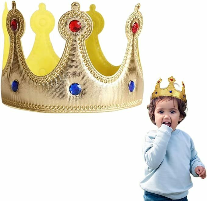 誕生日帽子 クラウン パーティーハット 王冠 子供 コスチューム用 パーティー用品 子供誕生日アクセサリー 髪飾り ゴールド
