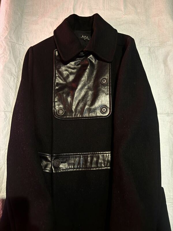【極美品　送料無料】a.p.c アーペーセー　本革 上革 　ロングコート　ブラック チェスター コート　dior homme