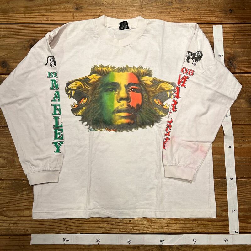 BOB MARLEY ロンT ホワイト Tシャツ 長袖Tシャツ Bob Marley and the WAILERS LION ボブマーリー