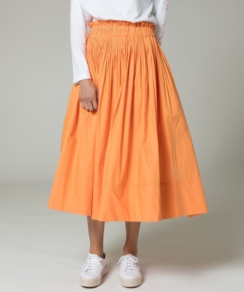 E524 美品 DOUBLE STANDARD CLOTHING ダブルスタンダードクロージング タイプライタースカート フレアースカート オレンジ 38 Mサイズ