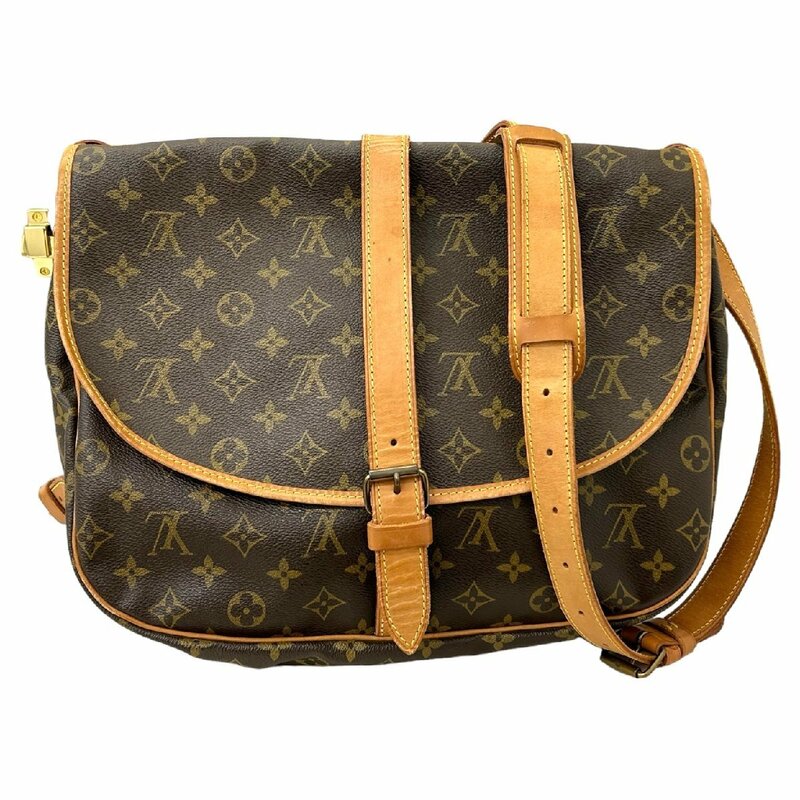 LOUIS VUITTON ルイ ヴィトン M42254 ソミュール35 ショルダーバッグ レディース メンズ 斜め掛け ブラウン系 【中古】