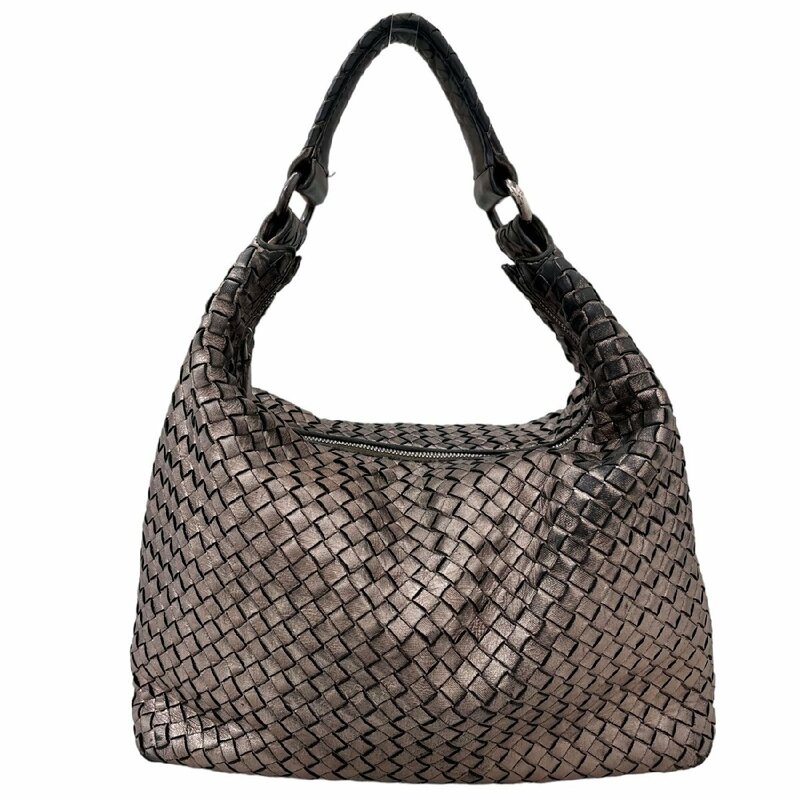 【中古】｜BOTTEGA VENETA ボッテガヴェネタ 183659 イントレチャート ナッパレザー ワンショルダーバッグ メタリックブラウン