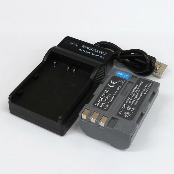 EN-EL3e　Nikon　互換バッテリー　1個と互換充電器（USB充電式）1個　D100　D100LS　D200　D300　D300s　D50　D70　D700　D70s　D80　D90