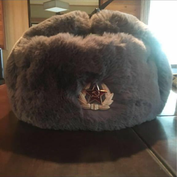 未使用 旧ソ連軍特殊部隊将校用ウシャンカ 防寒帽 ロシア軍 毛皮/ウール 26000の品