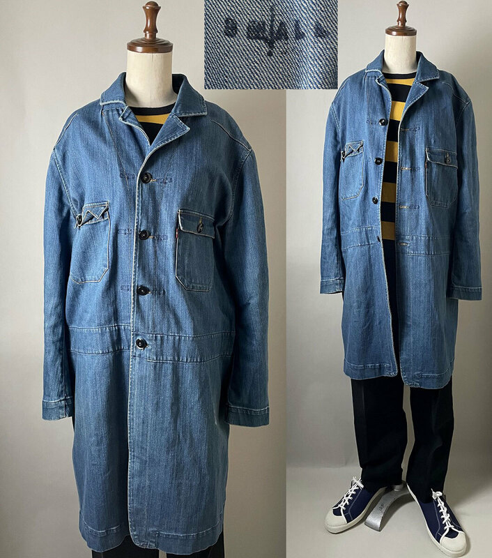 ★【初期 名作 国内正規品 チュニジア製】Levi's RED リーバイス レッド 1st ストレッチ インディゴ デニム ショップ エンジニア コートS