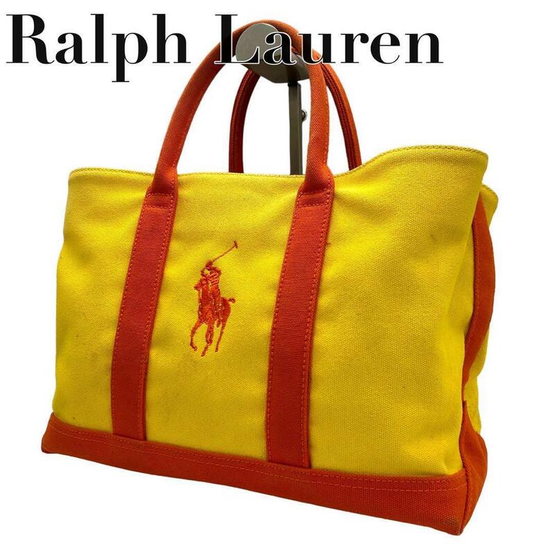 Ralph Lauren ラルフローレン　s27 キャンバス　トートバッグ　黄色