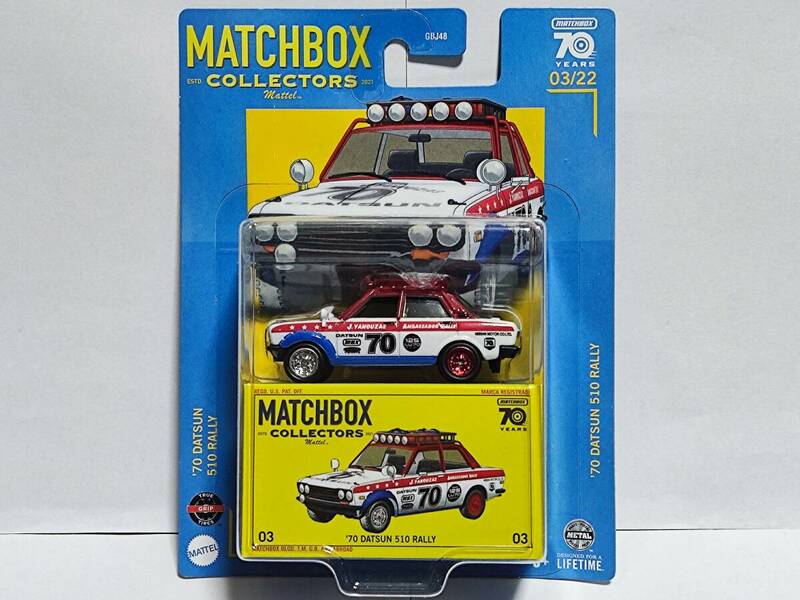 matchbox Collectors-'70 DATSUN 510 BLUEBIRD RALLY /マッチボックス コレクターズ/ダットサン ブルーバード ラリーカー