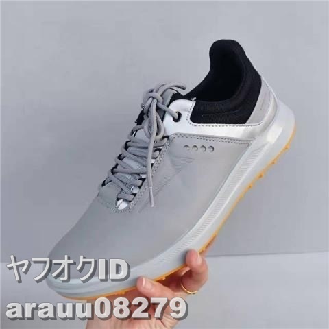 最安★スポーツシューズ 男性用 グレー プロ ゴルフ ecco デンマーク