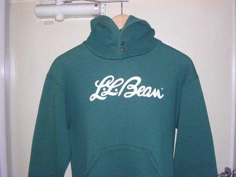 90s USA製 RUSSEL ATHLETIC × L.L.Bean 筆記体ロゴ パーカー YOUTH L グリーン vintage old ラッセル スウェット