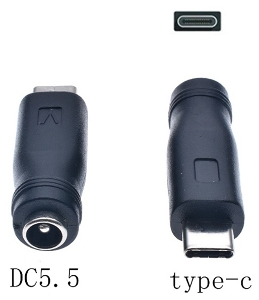 DC USB 変換 アダプター プラグ ジャック コネクター DC(メス) -USB Type-C (オス) タイプC 外径5.5mm内径2.1mm,