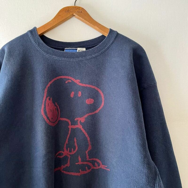 00s champion × SNOOPY リバースウィーブ スウェット XL ネイビー ビンテージ 00年代 チャンピオン スヌーピー PEANUTS ピーナッツ NAVY