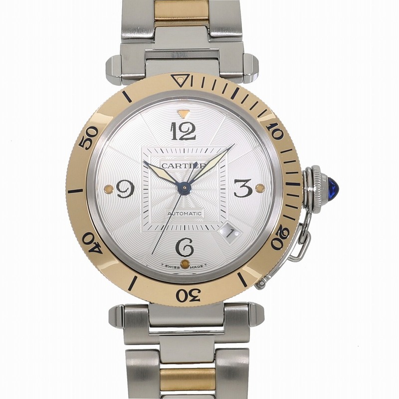 カルティエ パシャ 38MM W31035T6 シルバー メンズ 中古 送料無料 腕時計