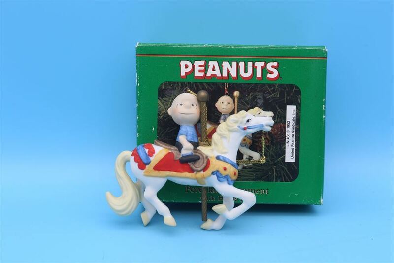 80s Willitts Peanuts Porcelain ornament Carousel Horse/ライナス オーナメント/ヴィンテージ スヌーピー/179829082