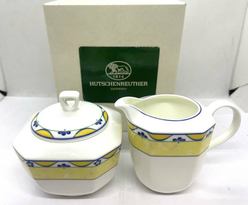 【未使用保管品】HUTSCHENREUTHER フッチェンロイター Bone China ボーンチャイナ シュガーポット クリーマー M-168