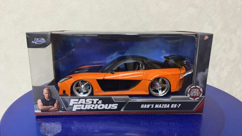 新品 1/24 Jada toys FAST&FURIOUS ワイルドスピード　 Han's Mazda RX-7 w25×H 11×D13