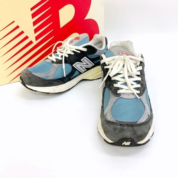 ニューバランス M990TE3 ローカット スニーカー シューズ スエード メッシュ USA製 アメリカ製 箱付き 27.5cm NEW BALANCE 靴 DF11054■