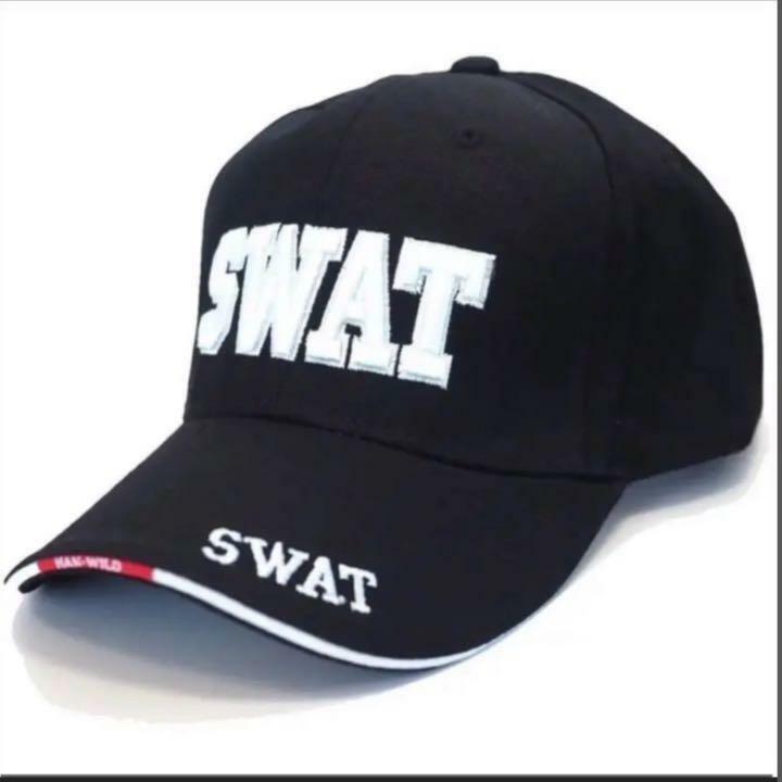キャップ 帽子　特殊部隊SWAT レプリカ タクティカルベスト ブラック