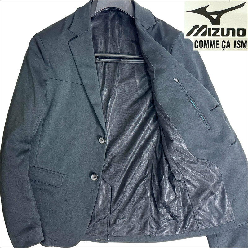 J6124 新品 コムサイズム×ミズノ ムーブスーツ ジャージーテーラードジャケット ブラック M COMME CA ISM MIZUNO