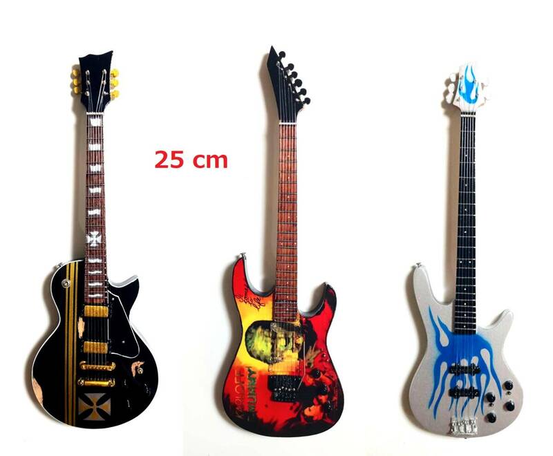 METALLICA3ミニチュアギター25 cmの3本セット。ミニ楽器
