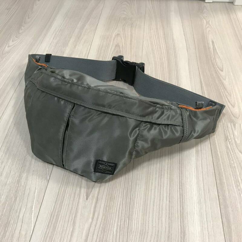 PORTER TANKER WAIST BAG L MA-1 MA1 ポーター タンカー ウエスト バッグ ボディ ショルダー ポーチ シルバー グレー オレンジ ミリタリー