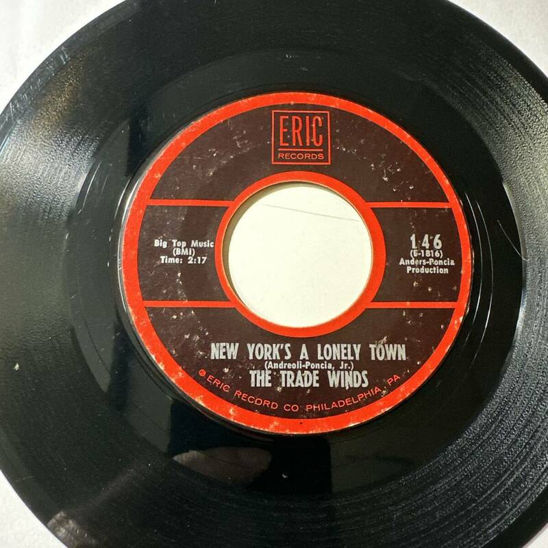 Trade Winds - New York's A Lonely Town ☆US ORIG 7″☆アンダース&ポンシア☆山下達郎TOKYO'S A LONELY TOWN☆フィルスペクター