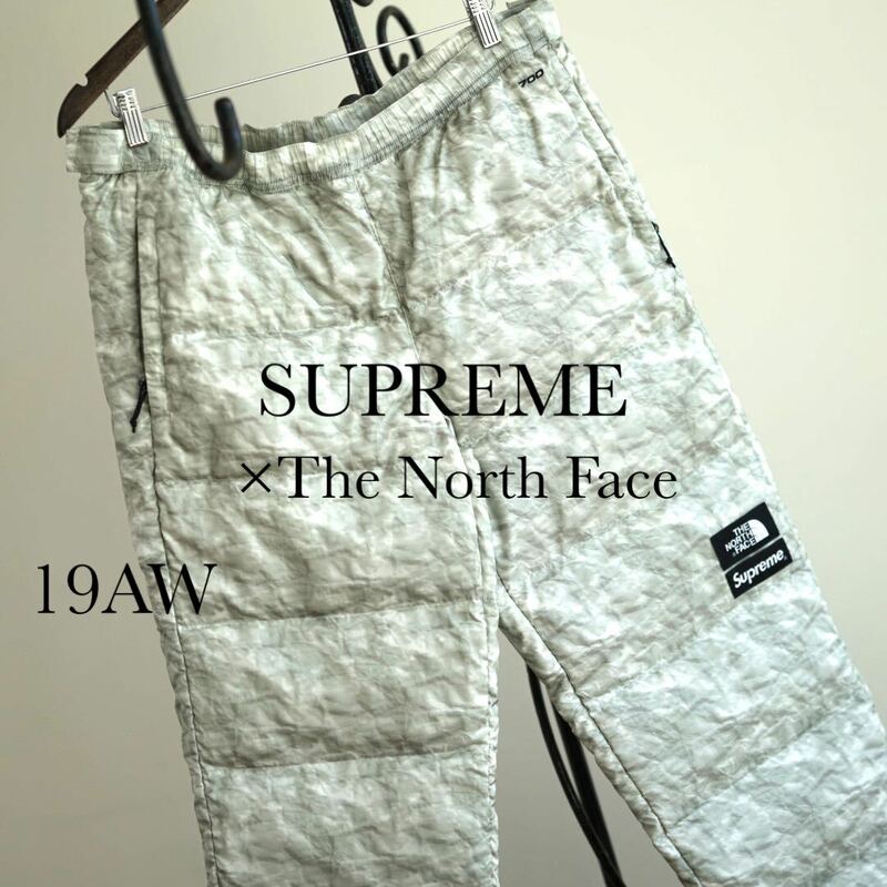 19aw supreme × the north face ヌプシ ダウン パンツ 紙 ペーパー シュプリーム ノースフェイス 白 m 2019 国内正規