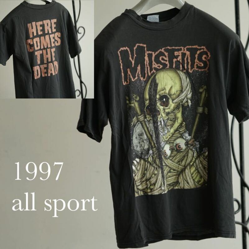 1997 misfits pushead ビンテージ 両面プリント tシャツ ミスフィッツ パスヘッド バンドTシャツ 半袖 all sport メタリカ