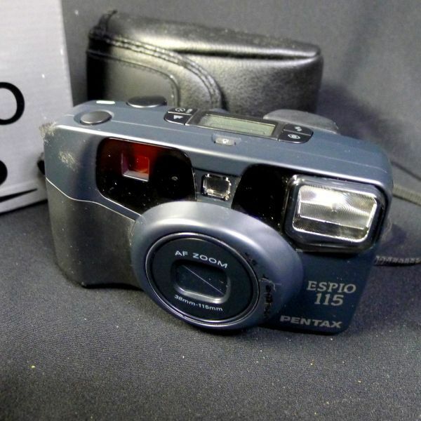c237 PENTAX ESPIO115 コンパクトフィルムカメラ 箱あり ケース付 説明書付 サイズ:幅約12.2cm 高さ約7cm 奥行約6cm/60