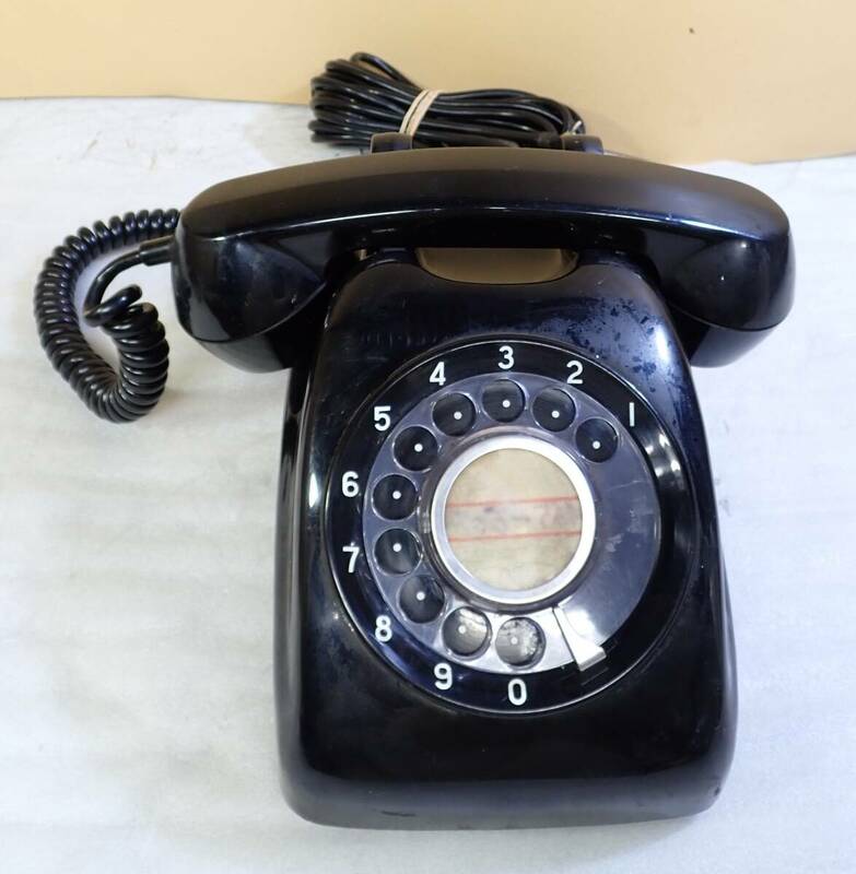 電話機 600-A2 レトロ 自動式電話機 黒電話 ダイヤル式 卓上電話機 黒電話 昭和レトロ ビンテージ ブラック 動作未確認 #BB0696