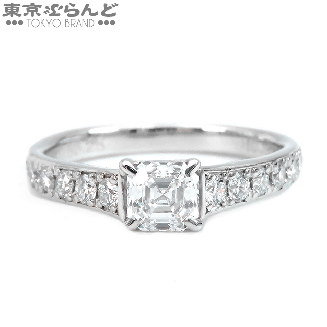 101719278 ロイヤルアッシャー ROYAL ASSCHER ダイヤモンドリング Pt900 9号相当 0.53ct D VS2 総0.25ct リング・指輪 レディース 仕上済