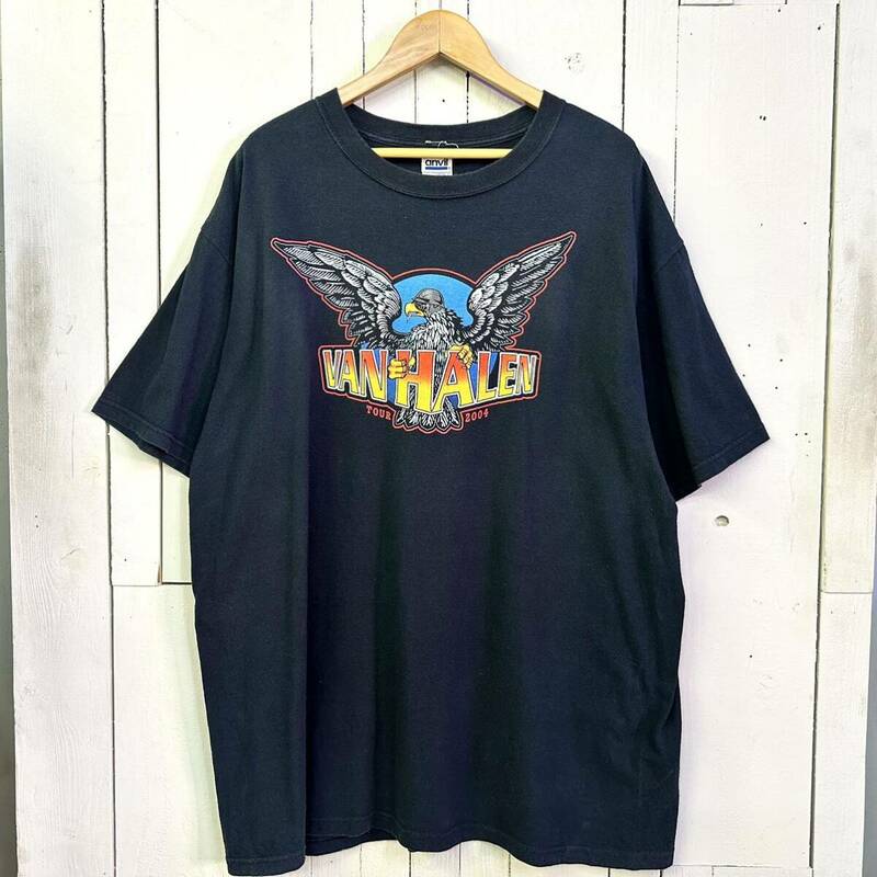 VAN NALEN ヴァンヘイレン バンドTシャツ ブラック　黒 USA製 古着 プリントTシャツ 2004アメリカツアー XLサイズ ヴィンテージ