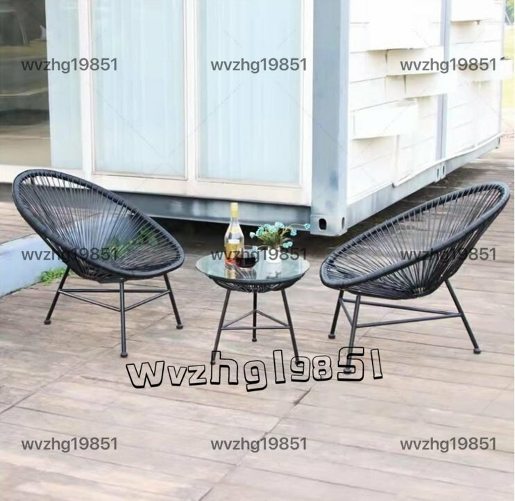 ガーデンチェアー ラタン調 ガーデンソファー PE籐椅子 テーブル 3点セット ガーデンファニチャー セット ベランダ テーブル チェア セット