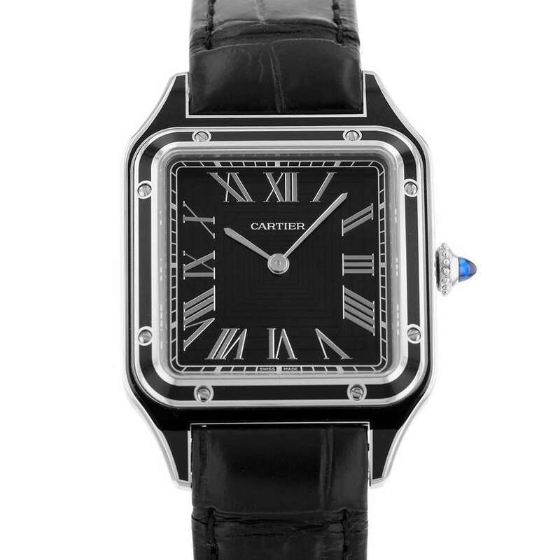 カルティエ サントスデュモンLM WSSA0046 Cartier 腕時計 黒文字盤 【安心保証】