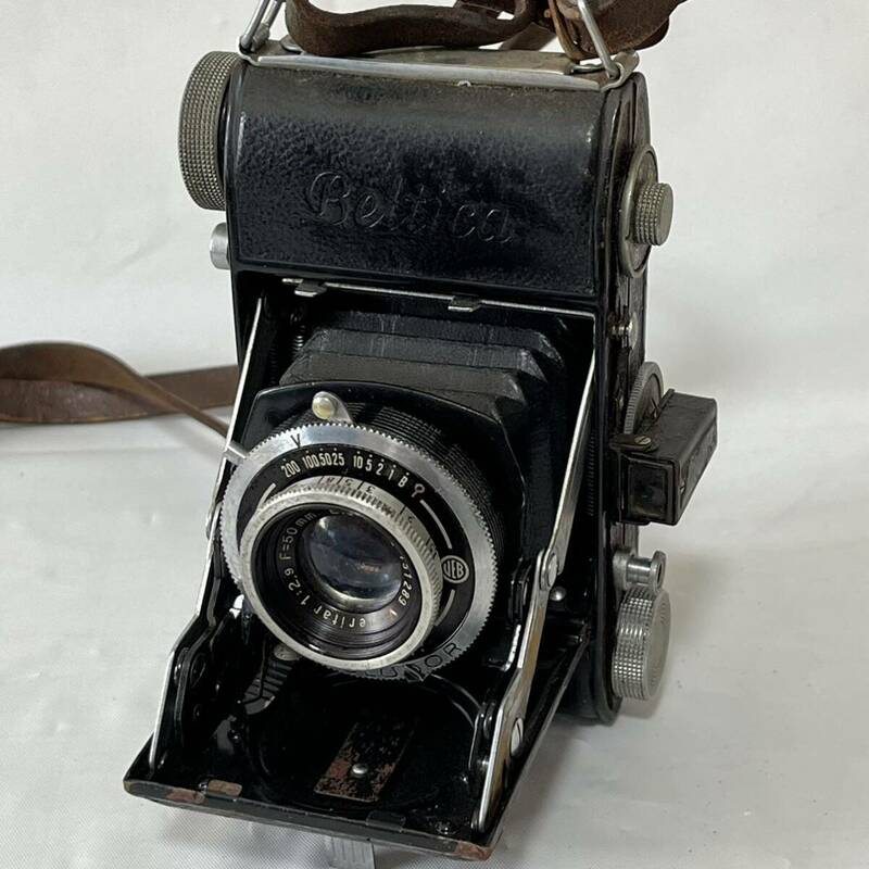 Belca Beltica 初代 E.Ludwig Mritar 50mm 1:2.9 判の小型フォールディングカメラ　動作未確認ジャンク