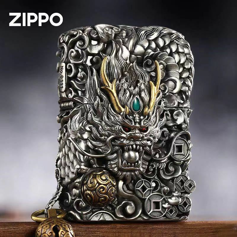 定価11.8万 竜騰四海 Zippo 真鍮製 龍 ライター ジッポー 立体感 重量感 オイルライター 新品 煙グッズ