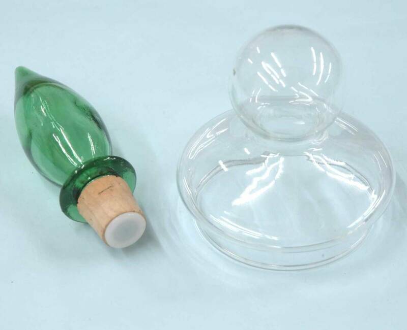 ■ガラス■ガラスの蓋 ガラス瓶の蓋 2点まとめて■当時もの/昭和レトロ/アンティーク