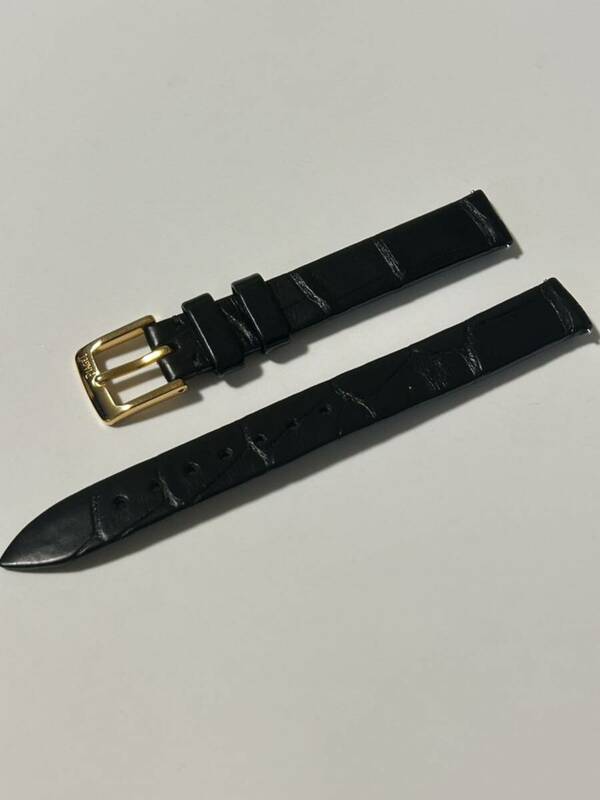 未使用品 ピアジェ PIAGET 11mm 純正尾錠 レザーベルト 革ベルト クロコ ベルト 腕時計 ブラックカラー 尾錠GP