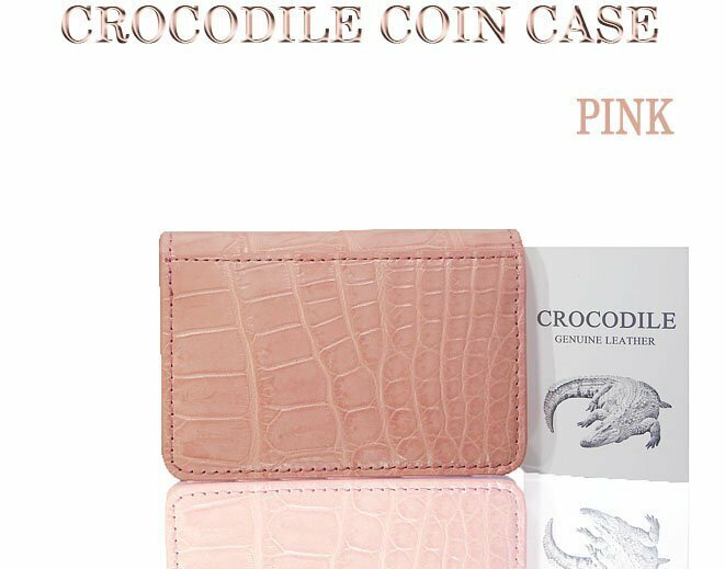 格安 ～ クロコダイル コンパクト コインケース ピンク 一枚一枚 丁寧に撮影した 実物画像 新品 美品 お手元が愛らしい 小銭入れ