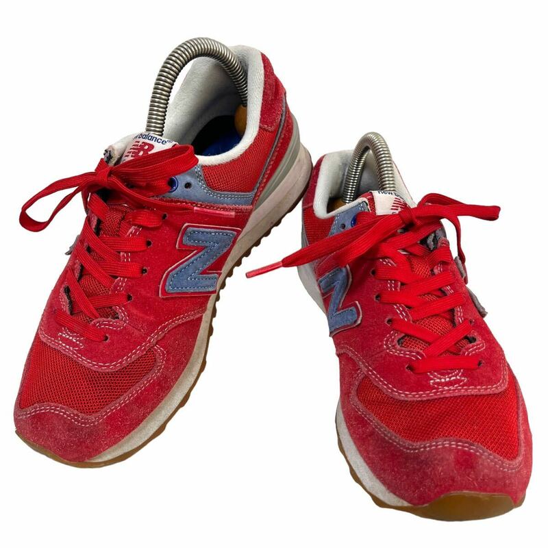 New Balance(ニューバランス)ML574WTR スエードスニーカー レッド 23.5cm