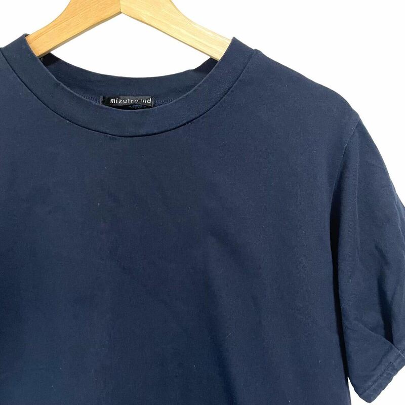 mizuiro ind ミズイロインド 半袖Tシャツ ネイビー ボックスシルエット 日本製 フリーサイズ