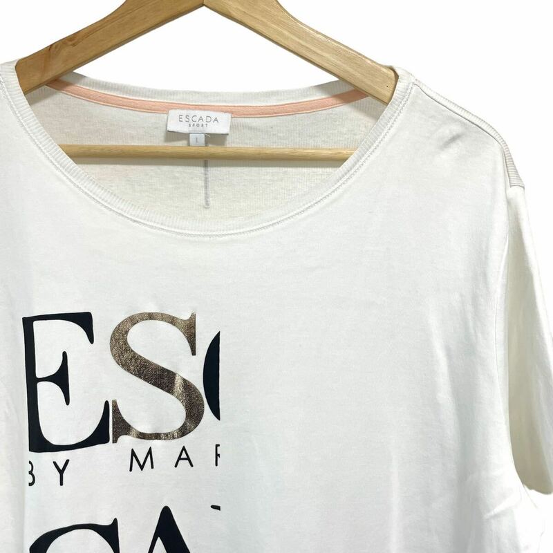 【送料230円】ESCADA SPORT エスカーダ 半袖Tシャツ ロゴ ホワイト サイズL