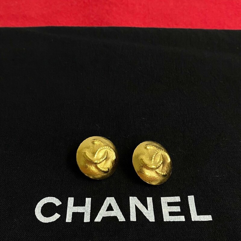 極 美品 コメあり CHANEL シャネル ヴィンテージ ココマーク モチーフ イヤリング イヤーカフ アクセサリー レディース ゴールド 20400