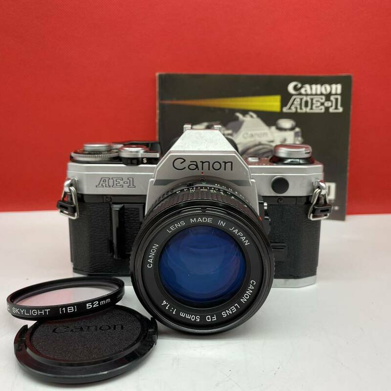 □ Canon AE-1 フィルムカメラ 一眼レフカメラ ボディ FD 50mm F1.4 レンズ 動作確認済 現状品 キャノン