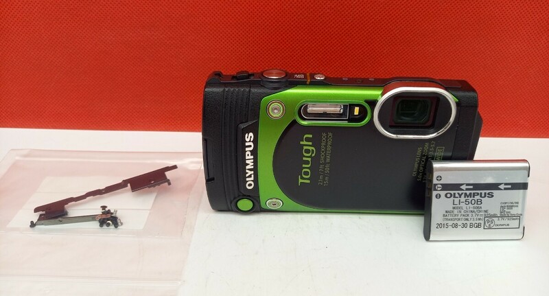 ■ OLYMPUS STYLUS TG-870 Tough 防水 コンパクトデジタルカメラ 現状品 通電確認済 グリーン オリンパス