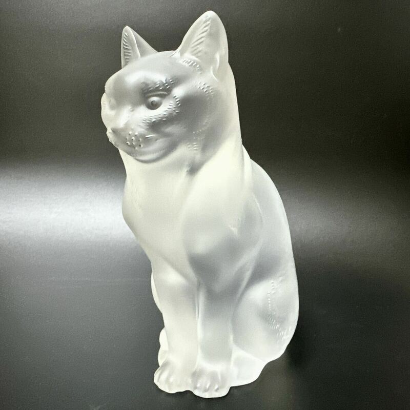 超名品 ラリック LALIQUE 猫 ネコ cat バカラ クリスタル フィギュア 愛猫 オブジェ 置物 ガラス ビンテージ 高さ21cm 検) バカラ サンルイ