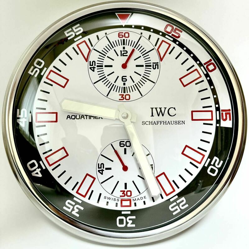 新品 レア IWC アクアタイマー AQUATIMER 非売品 ショールーム 掛け時計 掛時計 クォーツ式 即日発送 西洋 ホワイト シャウハウゼン 家具