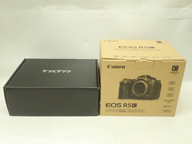 【未使用品】Canon キヤノン EOS R5 C ミラーレス一眼8Kデジタルシネマカメラ + TILTA ハーフケージ/ゼノトップハンドル付 ¶ 6DA21-1
