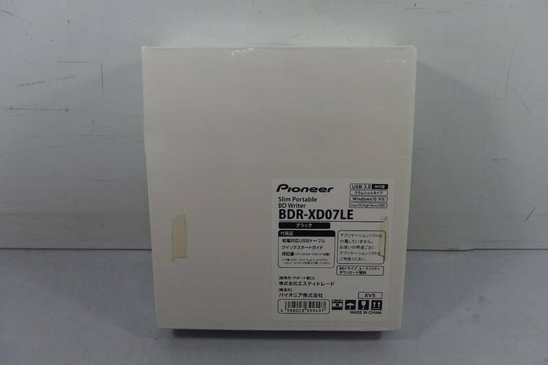 ◆未使用 Pioneer(パイオニア) クラムシェル型ポータブルブルーレイドライブ BDR-XD07LE ブラック 音楽特化有/BD(Blu-ray)/DVD/CD/ROM/RAM